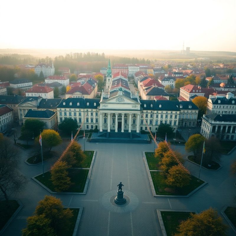 Letecký pohled na náměstí Přemysla Otakara II. v Českých Budějovicích
